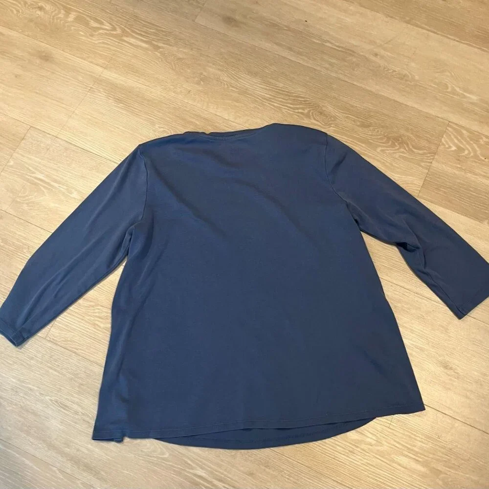 J Jill Perfect Pima blue cotton tunic - Picture 2 of 6